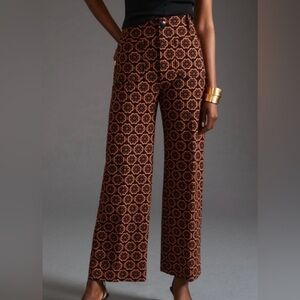 Maeve Anthropologie The Colette Crop Wide Leg Ponte Pants